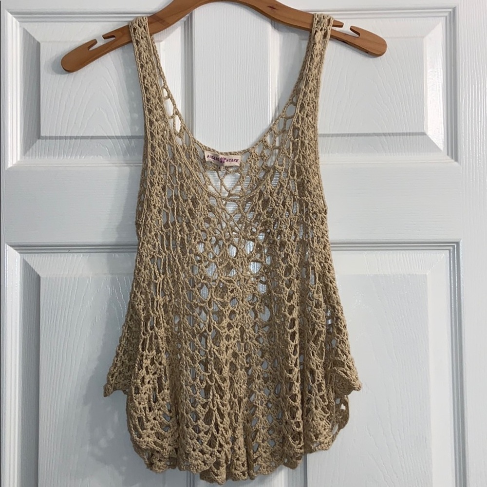 Altar’d State S tan crochet tank